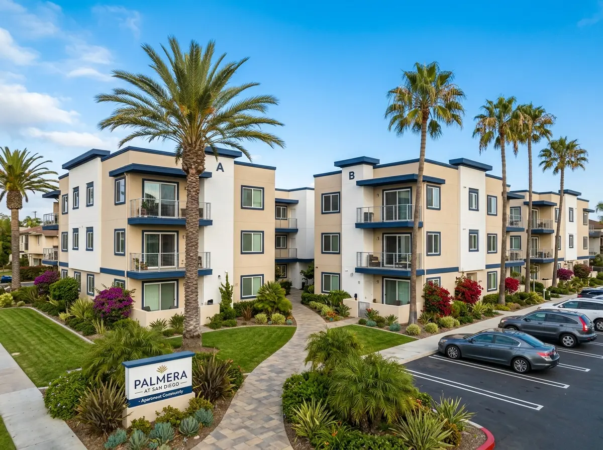 Freshly painted apartment community in Southern California
